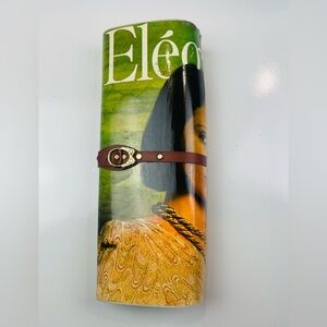 Vintage 1970’s Magazine Clutch with Brown Leather Strap Purse